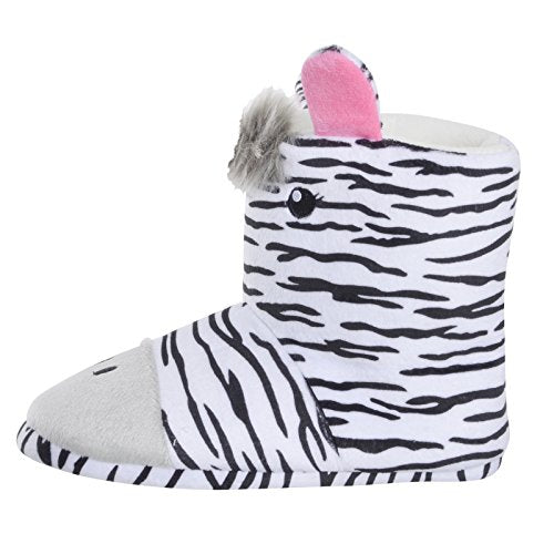 Kids Novelty 3D Zebra Slippers Booties Size (UK 9/10)