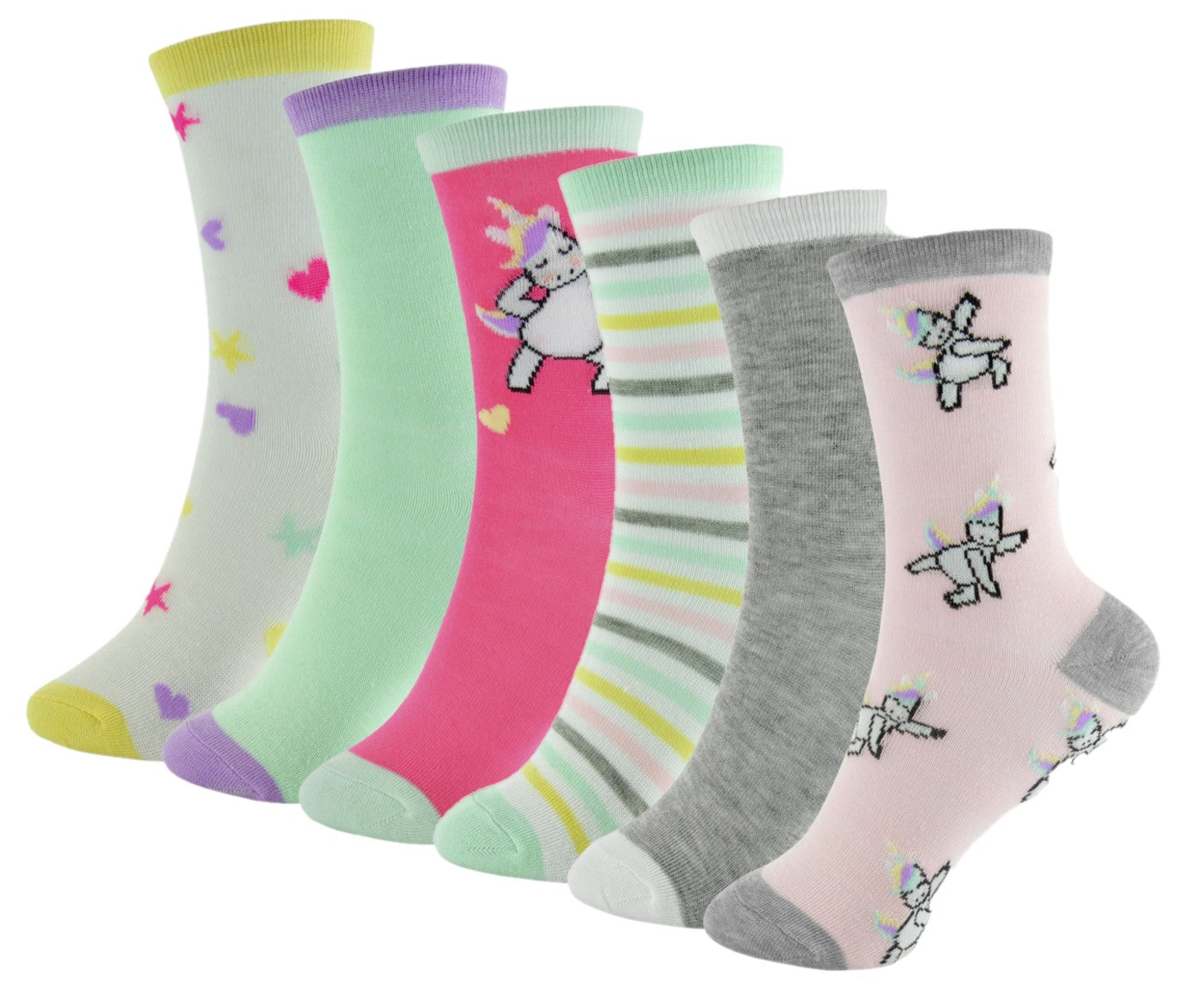 6 Pairs Girls' Unicorn Patterned Socks
