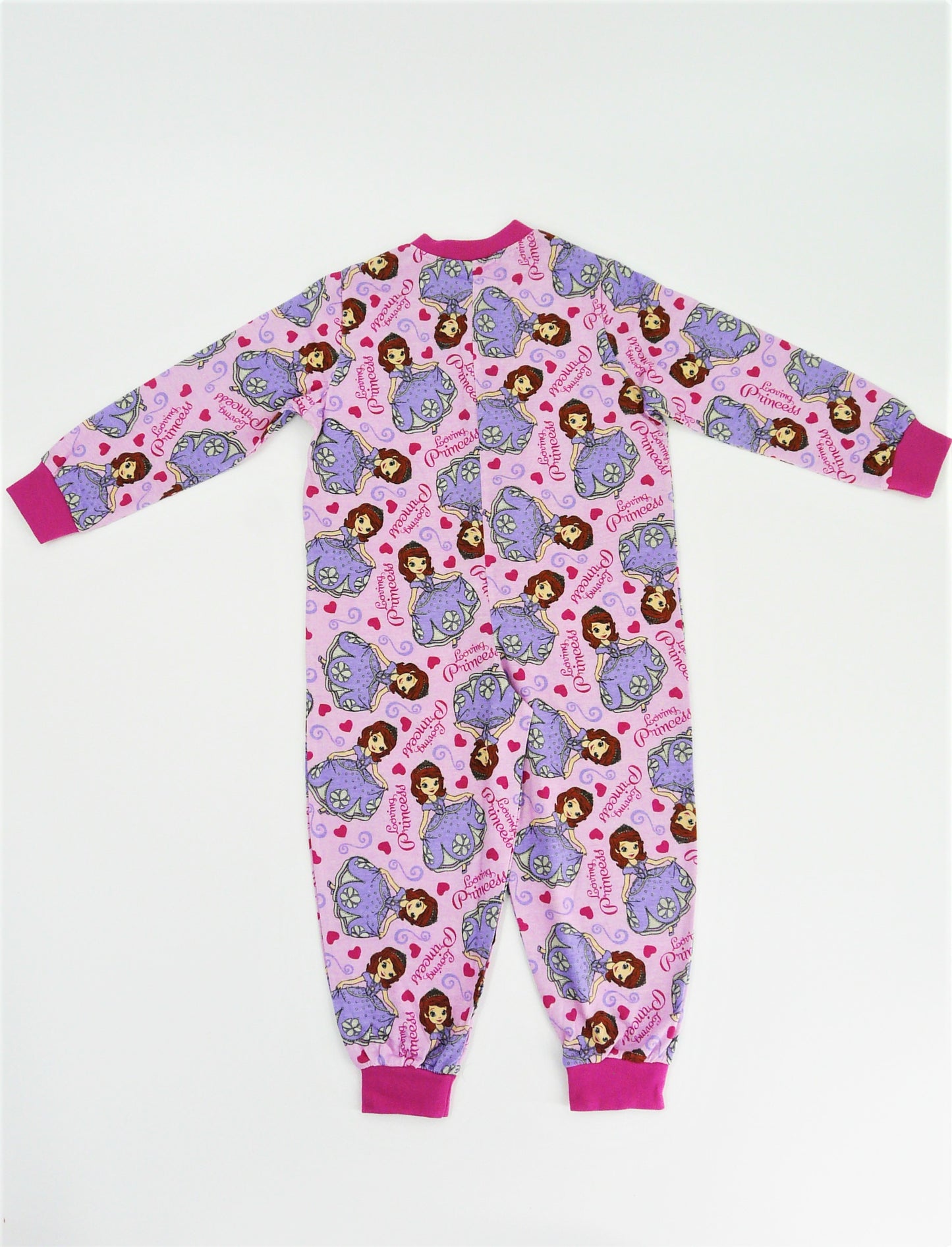 Sofia the First Girl's Pink All in one Sleepsuit Age 18 Months To 3 Years.