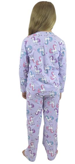 Girls Lilac Unicorn Print Pyjama Set 11-12 Years