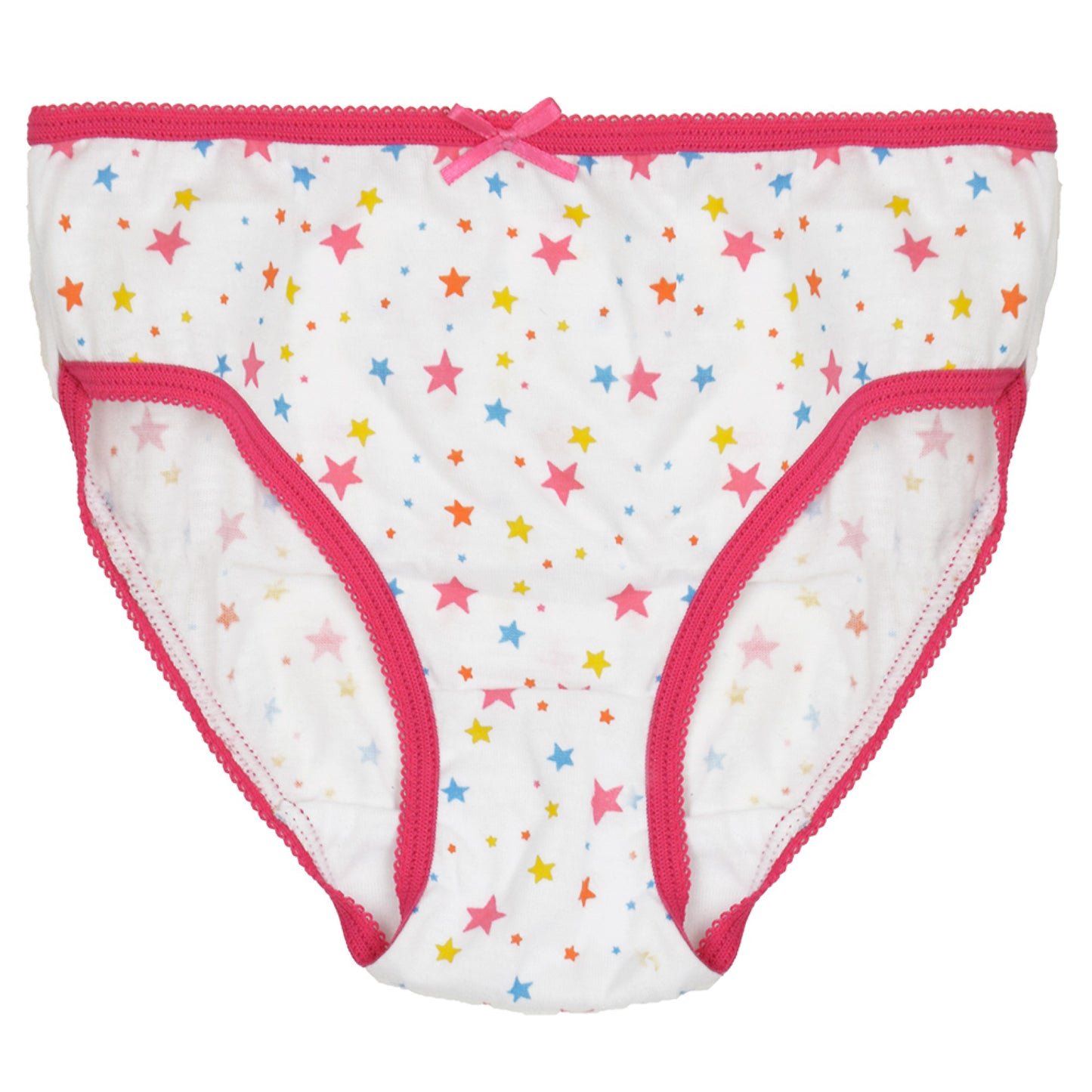 6 Pack Rainbow Pattern Girls Cotton Blend Knickers Panties Briefs Underwear