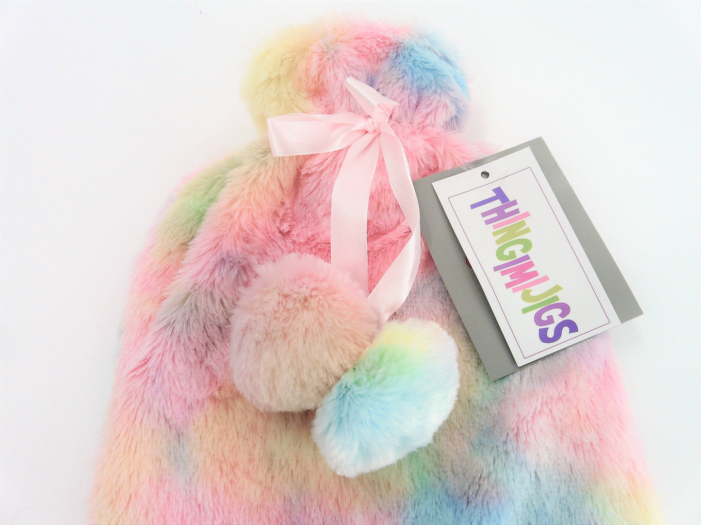 Rainbow Patterned Super Soft Fluffy Hot Water Bottle and Cover