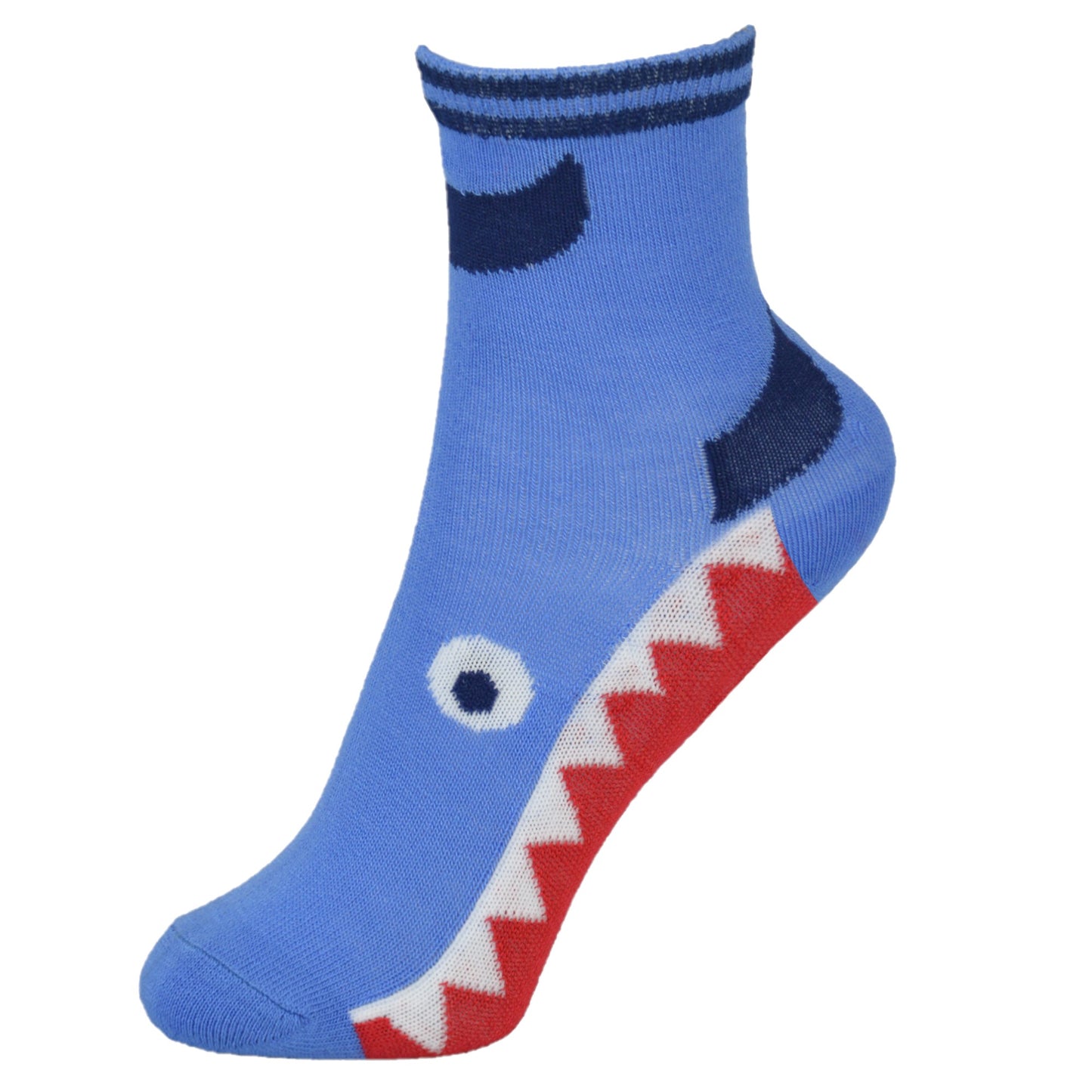 Boys Shark and Dinosaur Patterned Bamboo Multicoloured Ankle Socks - 6 Pairs