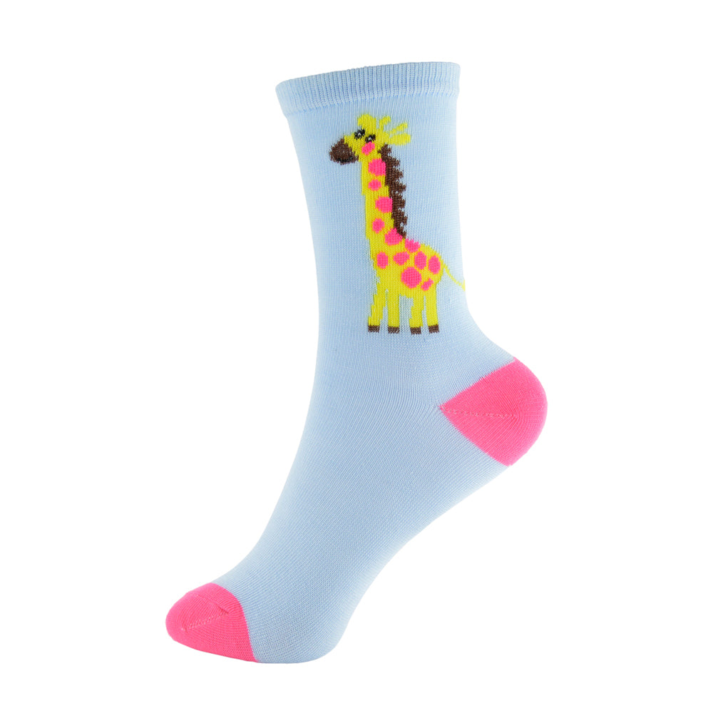 3 Pairs Girls' Giraffe, Socks Size 9-12