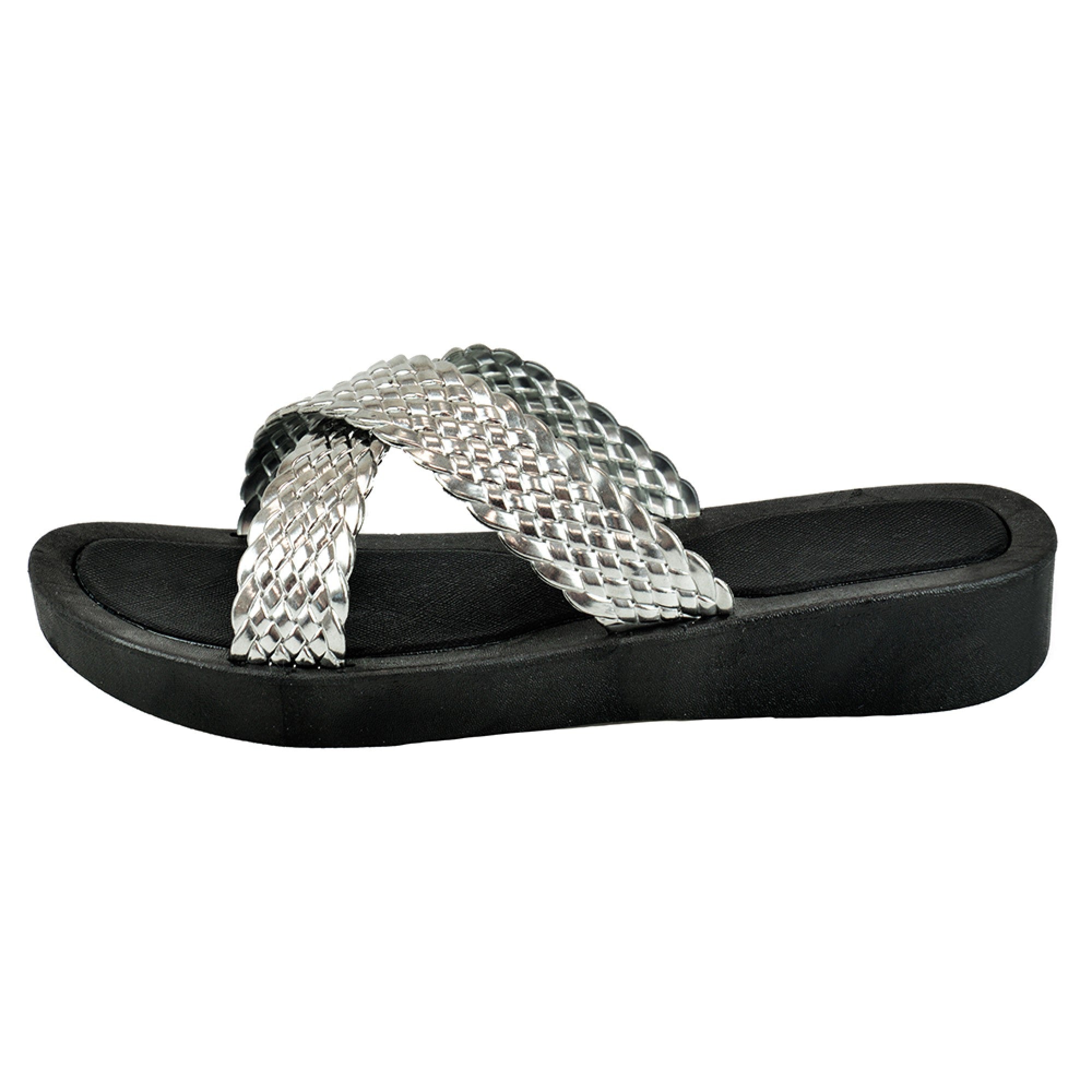 Silver on sale slider sandals