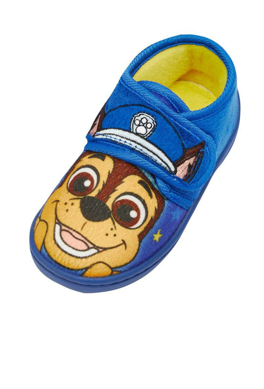 Paw Patrol Chase Boys Blue Easy Close Slippers