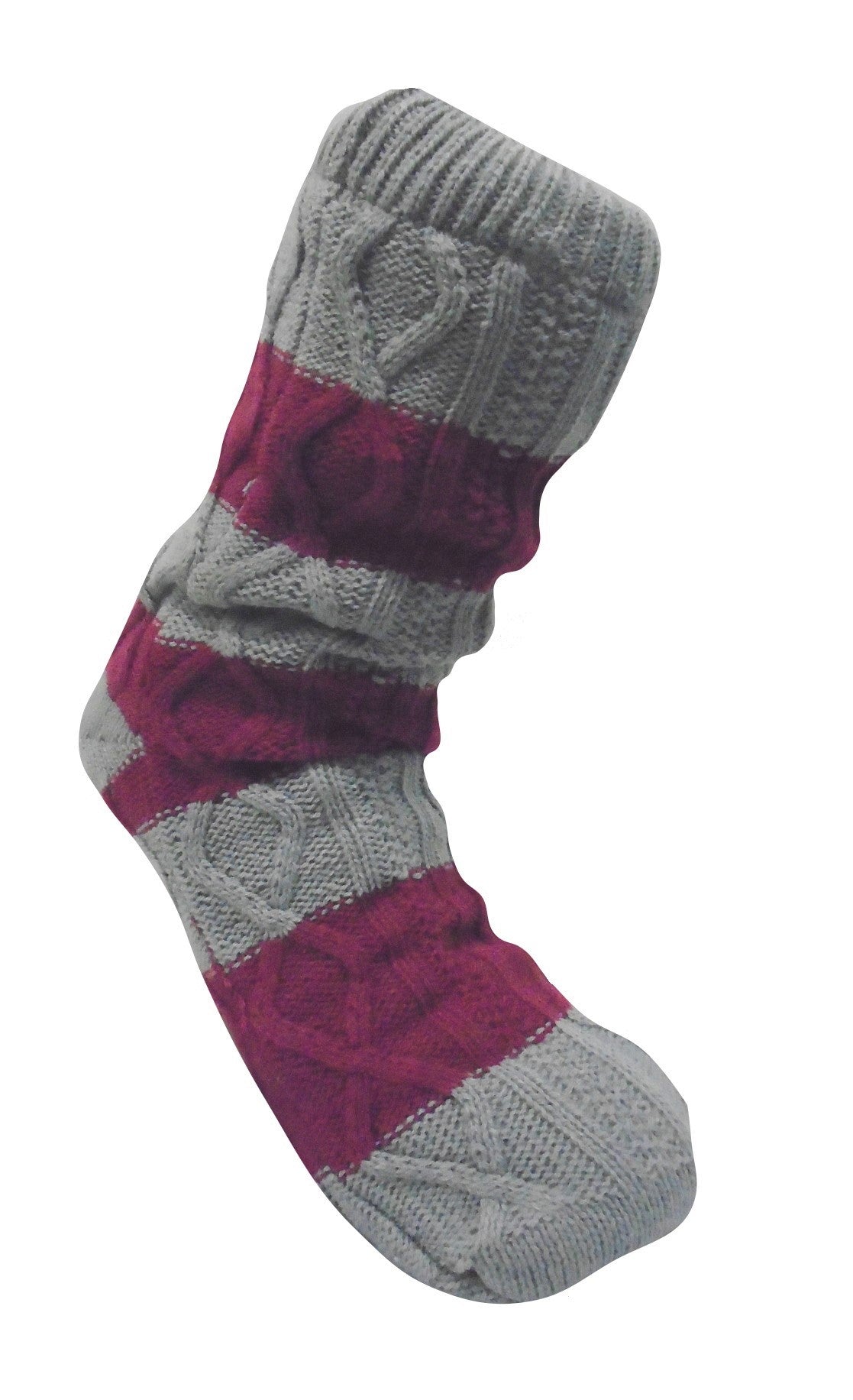 Tom Franks Mens Cable Knit Fleece Lined Slipper Socks One Size