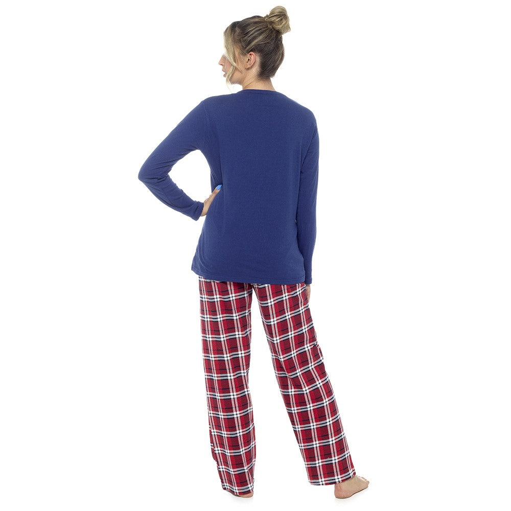 Ladies Christmas Patterned Cotton Jersey Pyjamas Loungewear