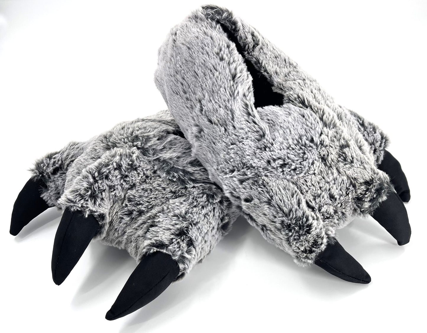 Mens Novelty Faux Fur Monster Animal Claw Slippers