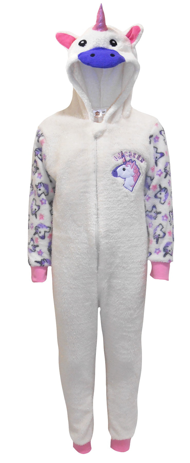 Unicorns Fleece Girls One Piece Sleepsuit Pyjamas