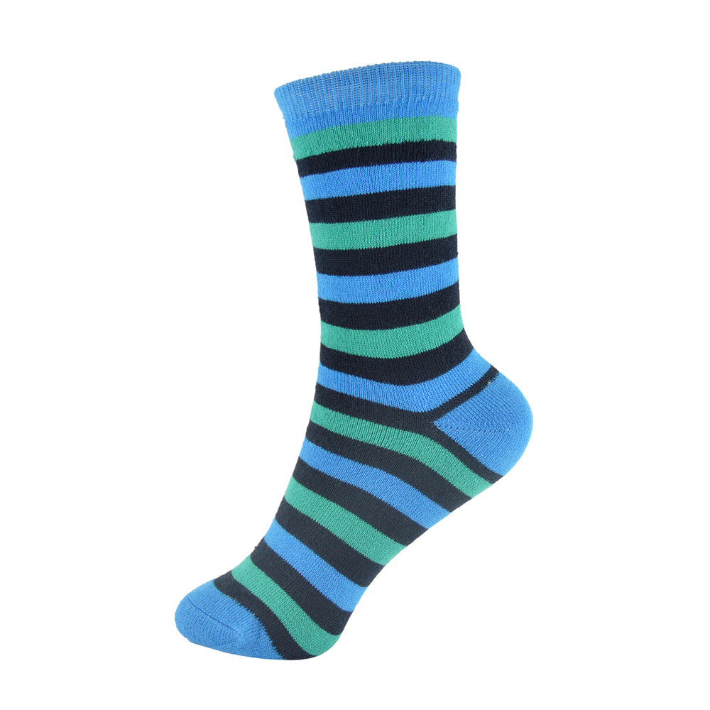 Boys 4 Pack Colourful Stripes Patterned Thermal Socks Various Sizes Available