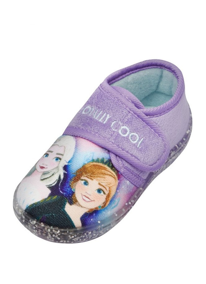 Frozen Anna and Elsa Girls "Royally Cool" Easy Close Slippers