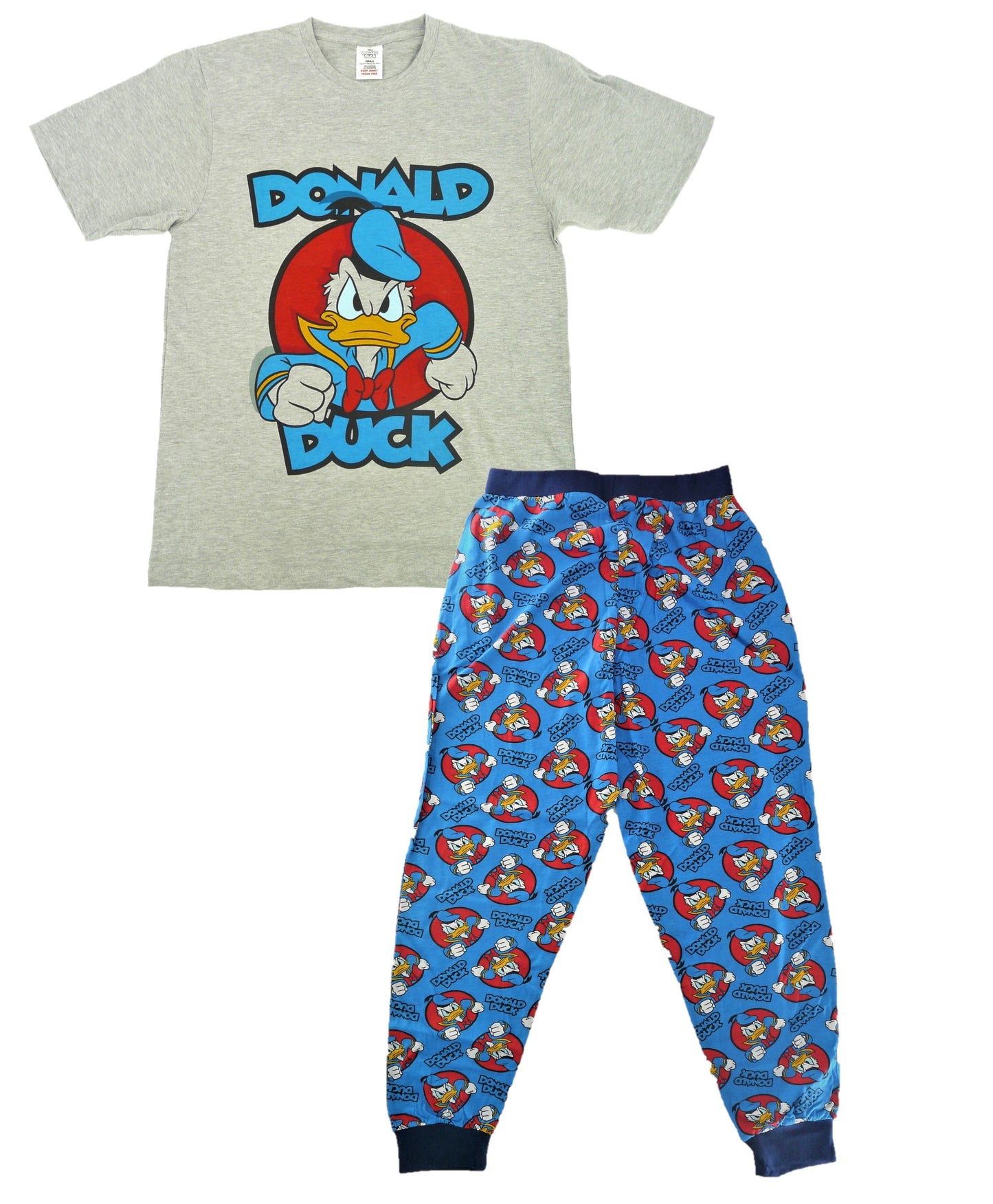 Disney Donald Duck Cuff Leged Men's Two Piece Pyjama Set