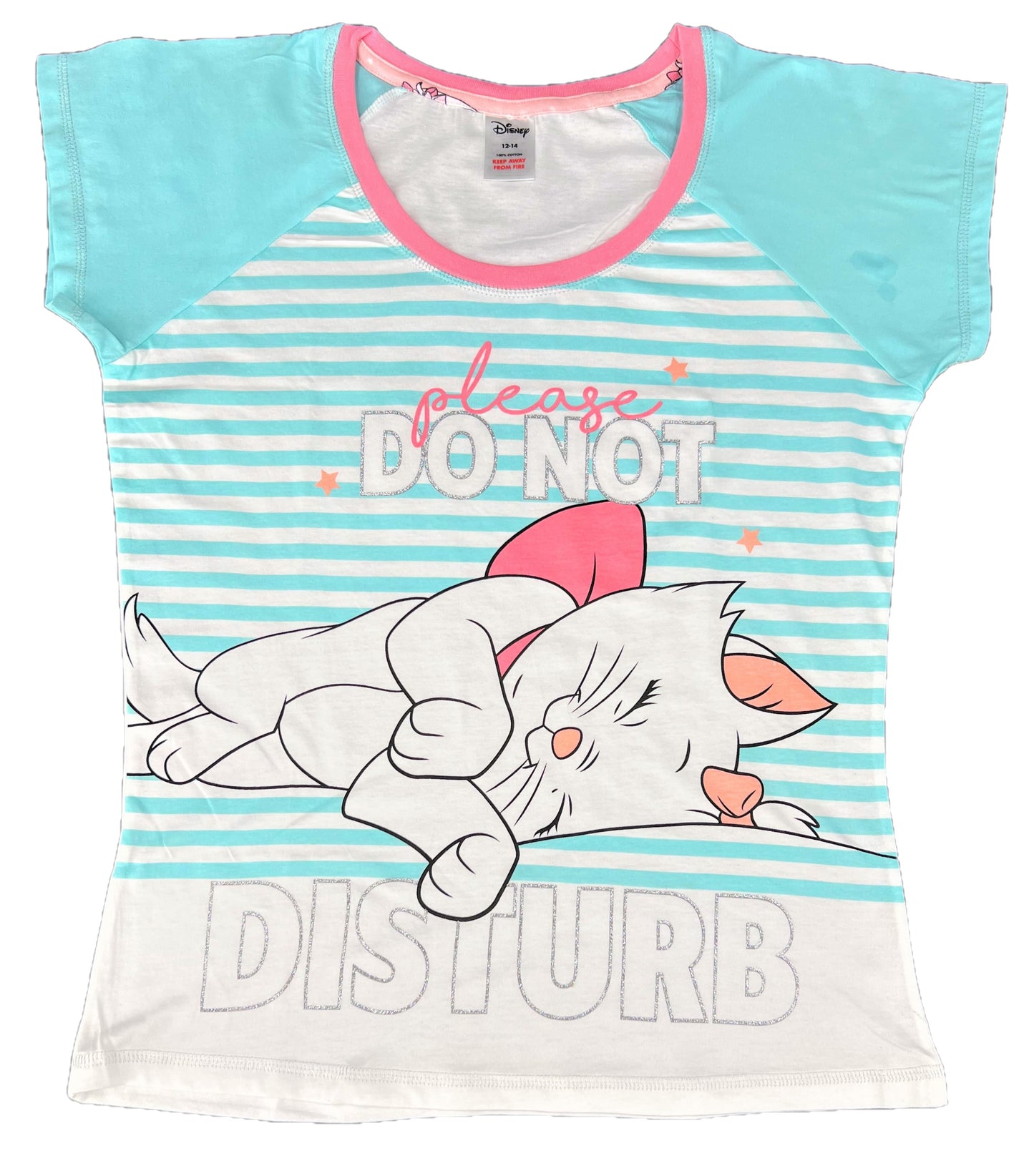 Ladies Disney Aristocats Marie "Do not Disturb" Pyjamas Sizes 8-14