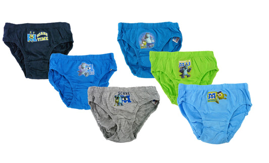 Monsters University "Scare Time" Boy's 6 Pack Cotton Briefs Underpants 3-6 Years