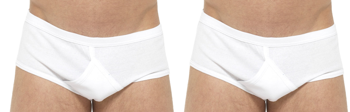 2 Pairs Men's White Cotton Classic Y Front Underpants