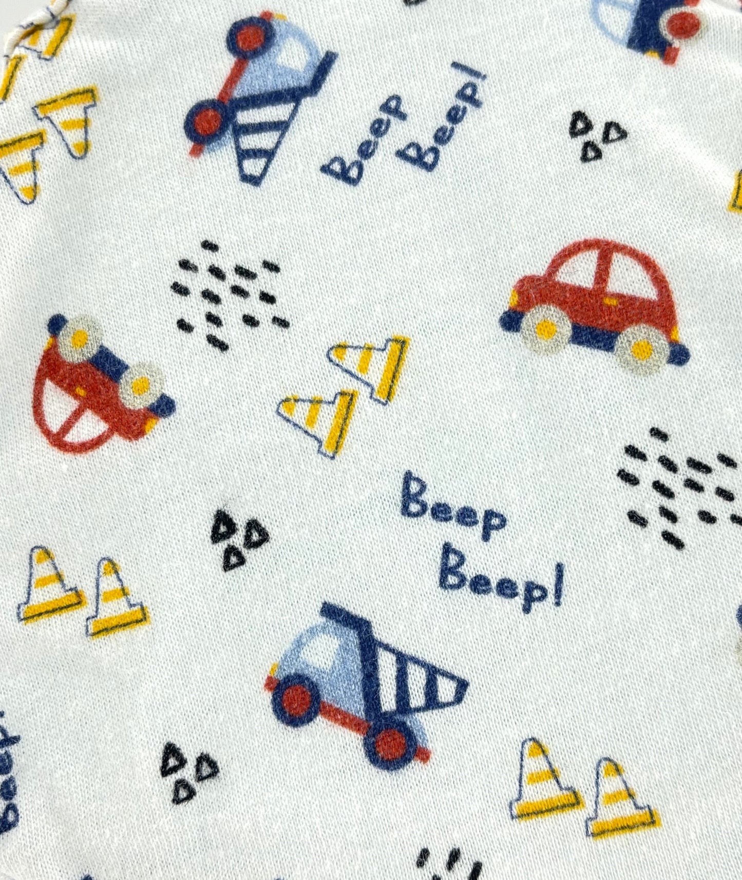 Baby Boys Car Patterned Embroidered Reversible Blue and White Bucket Hat Sun Hat