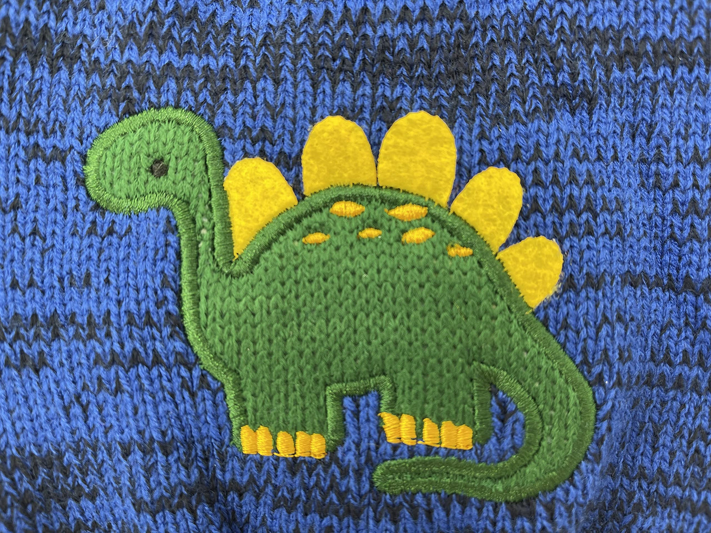Boys Dinosaur Fleece-Lined Blue Knitted Hat -One Size