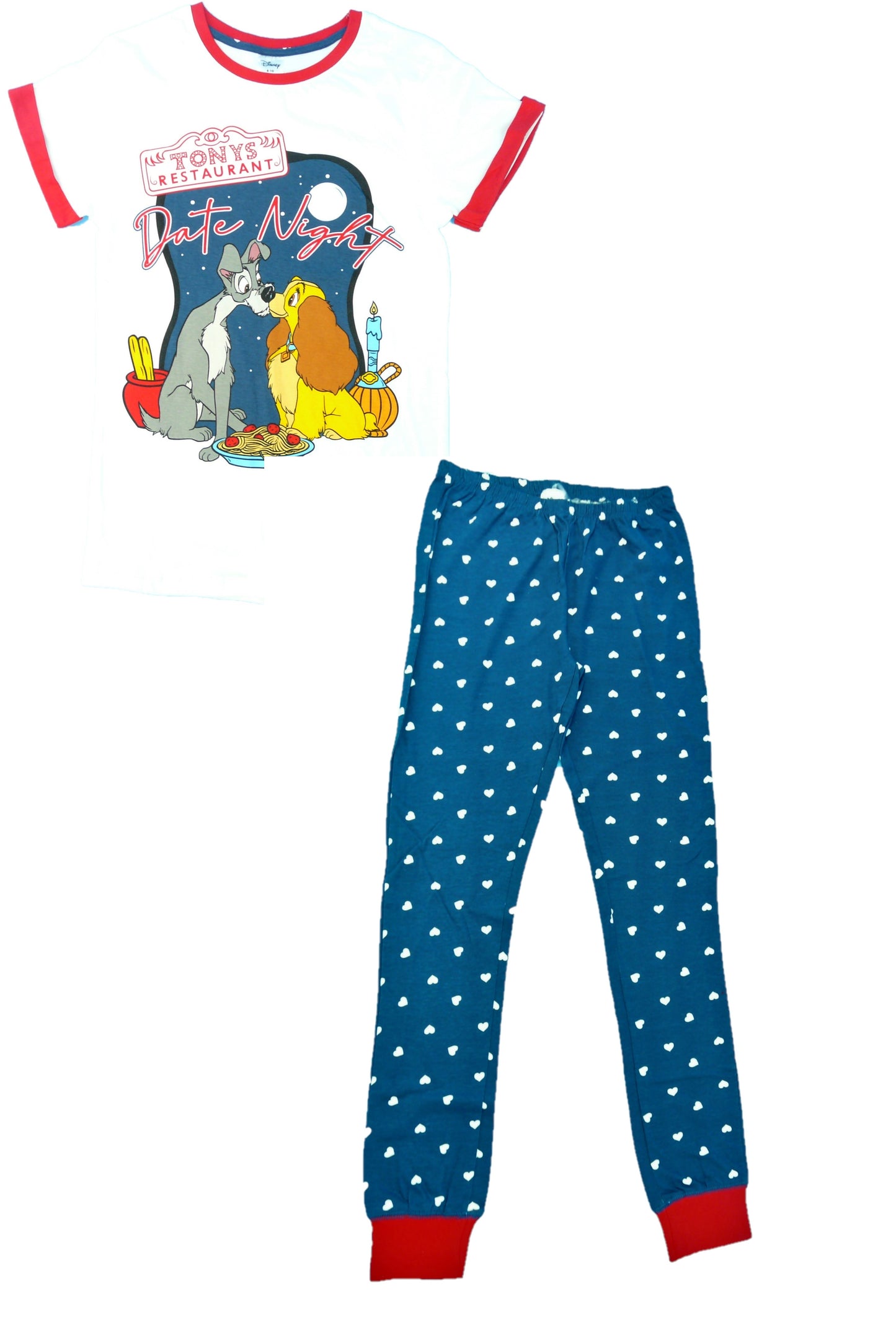 Lady and the Tramp Ladies Pyjamas "Date Night" - Ideal Christmas Gift