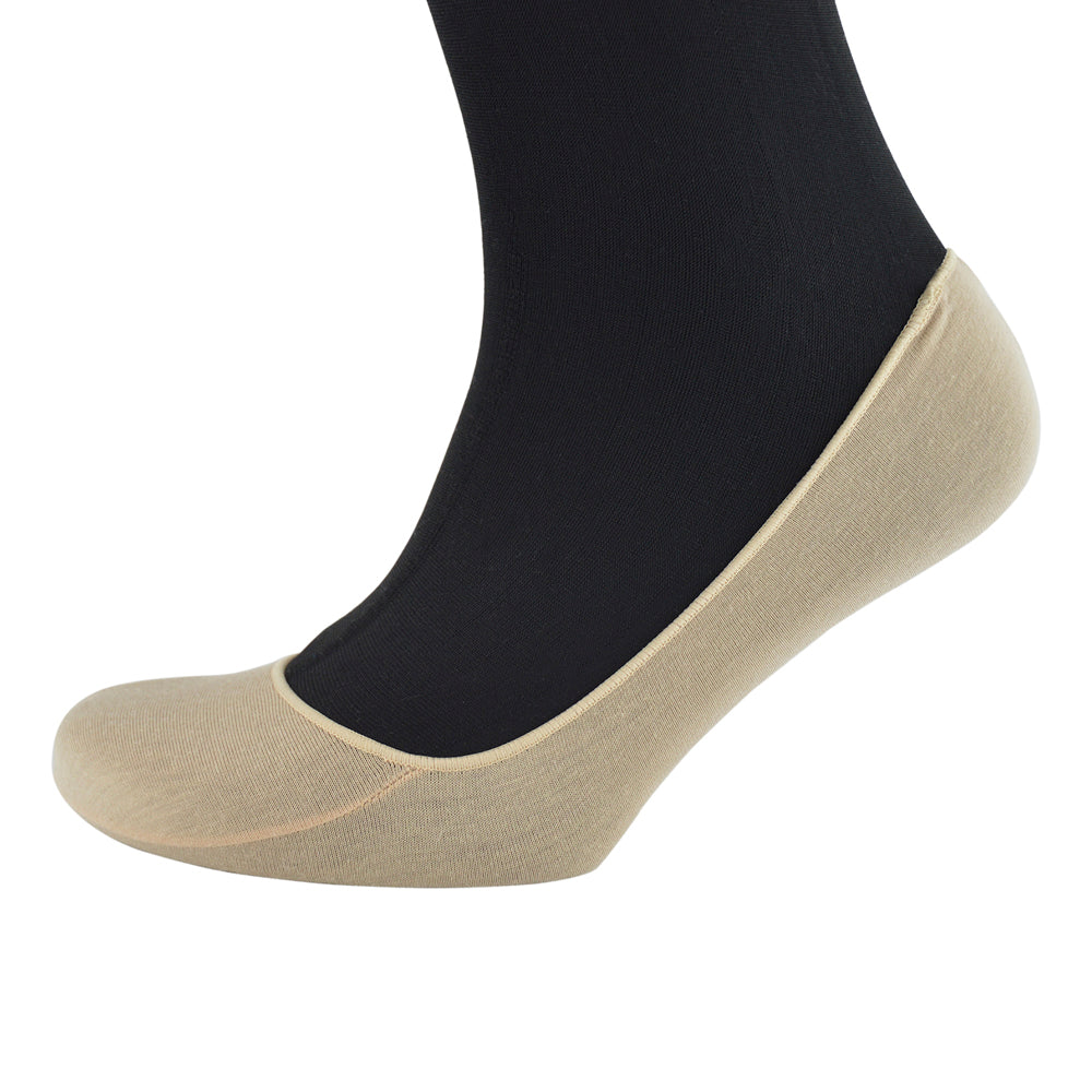 Ladies 4 Pairs Nude Invisible Footsie Socks Shoe Liners 4-7
