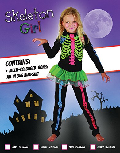 Skeleton Halloween Girl Fancy Dress Costume 4-12