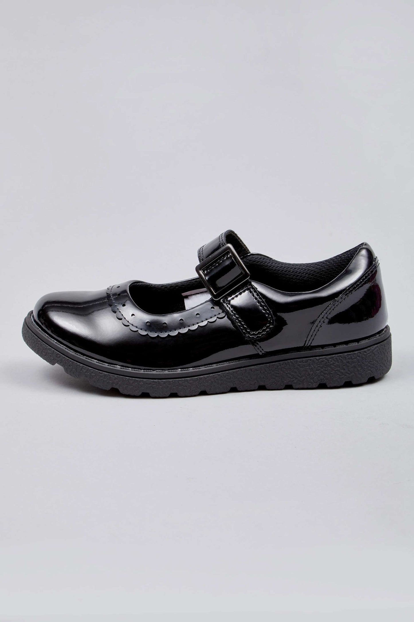 Girls Black Patent Easy Close Mary Jane School Shoes
