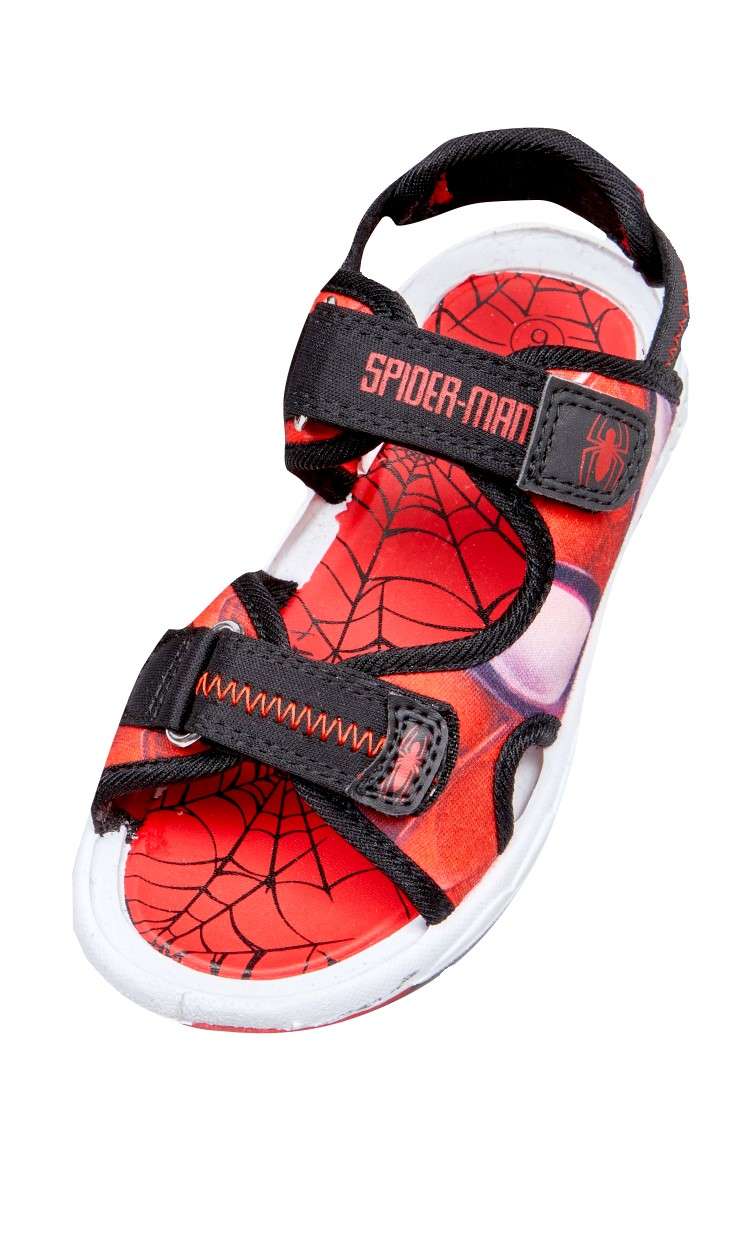Marvel Spiderman Kids Easy Close Red and Black Sports Sandals