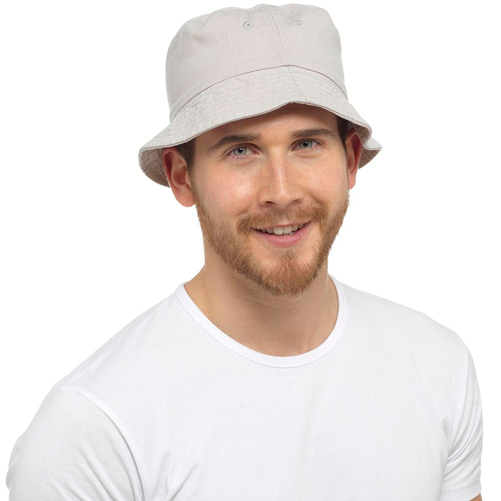 Men's 100% Cotton Bucket Hat Outdoor Fishing Festival Sun Hat