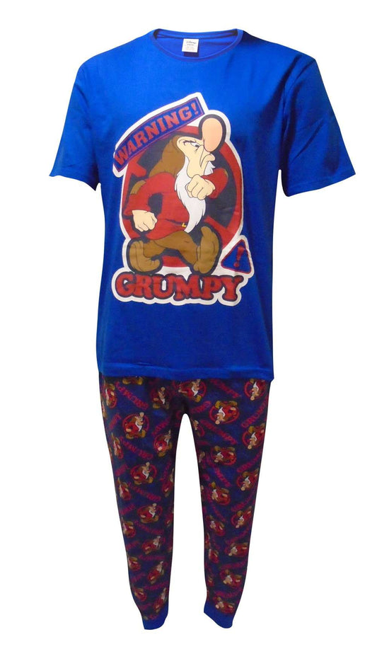 Grumpy Dwarf "Warning Grumpy" Cuff Legged Men's Two Piece Pyjama Set