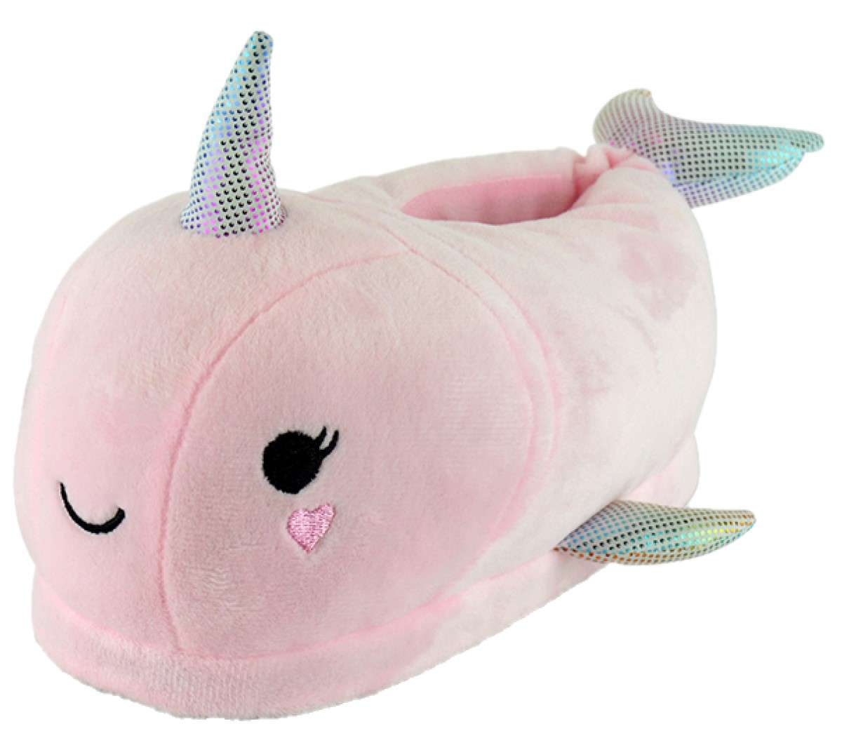 Girls 3D Plush Novelty Whale  Slippers Cute Narwhal Ideal for Christmas