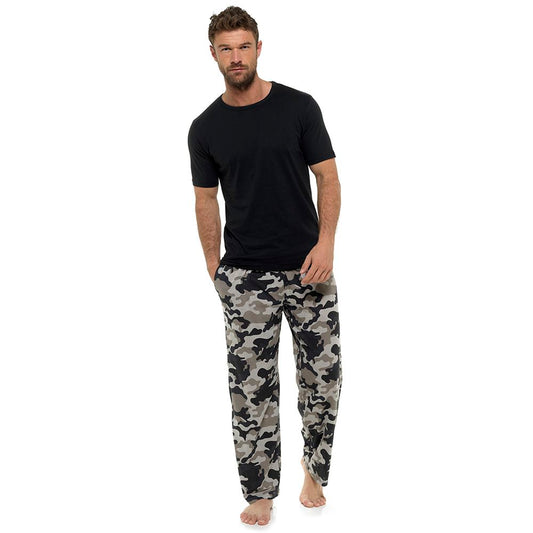 Men's Camo Print Cotton Jersey Pyjama Set