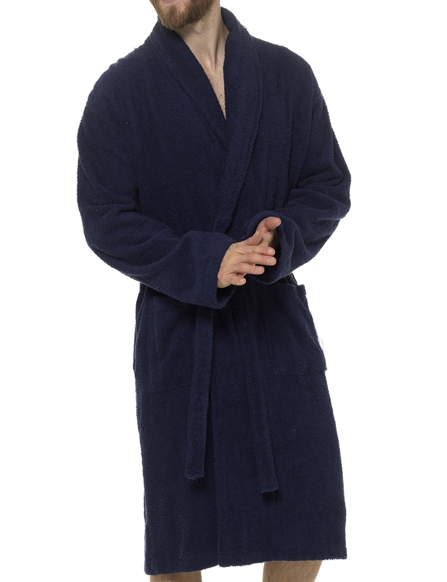 Men's 100% Cotton Towelling Spa Bath Robe Dressing Gown