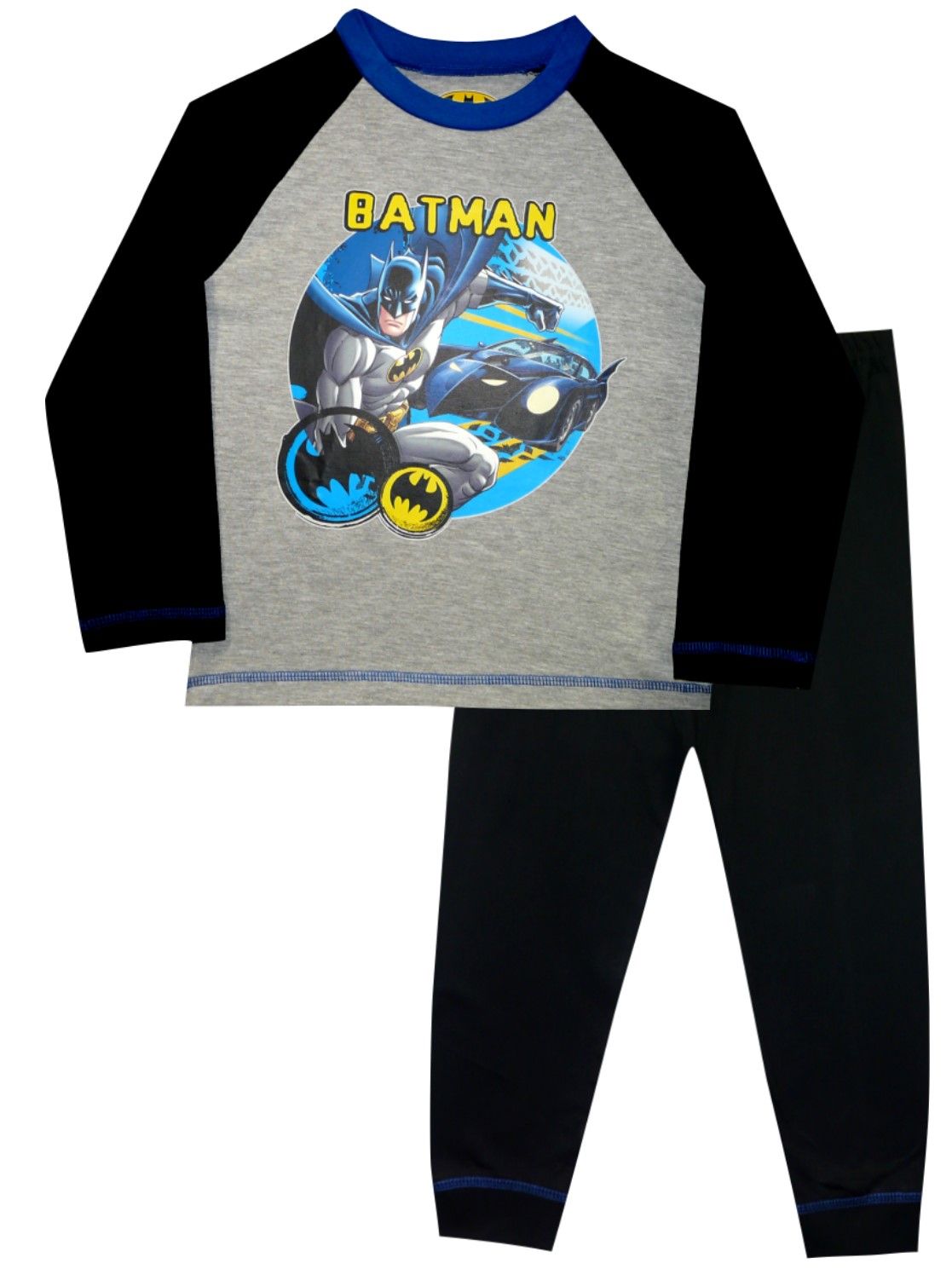 Batman Boys Blue and Grey Cotton 2 Piece Pyjama Set