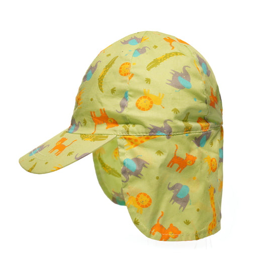 Baby Boys Safari Animal Print Legionnaire Style Sun Hat Peaked Cap