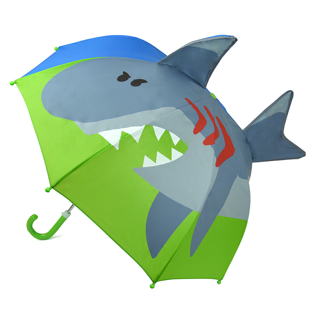 Green Shark Children's 3D Dome Umbrella