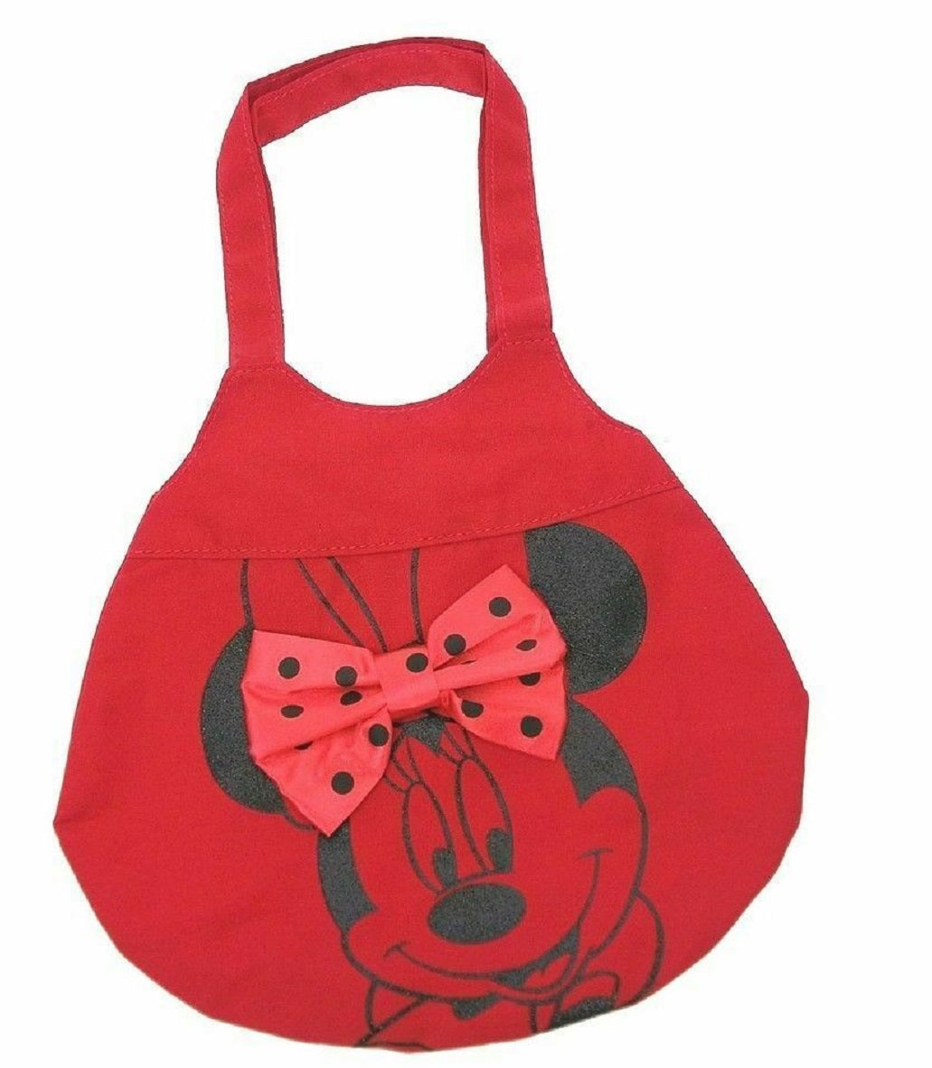 Disney Minnie Mouse Red Bow Small Canvas Handbag / Tote Bag
