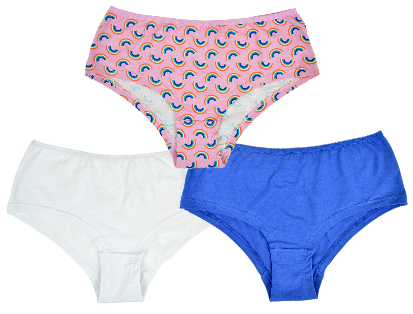 3 Pack Girls Rainbow Print Underwear Shorts Knickers