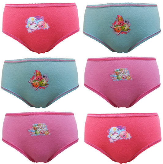 Shopkins Characters Girls 6 Pack Knickers Briefs 3-6 Years Available