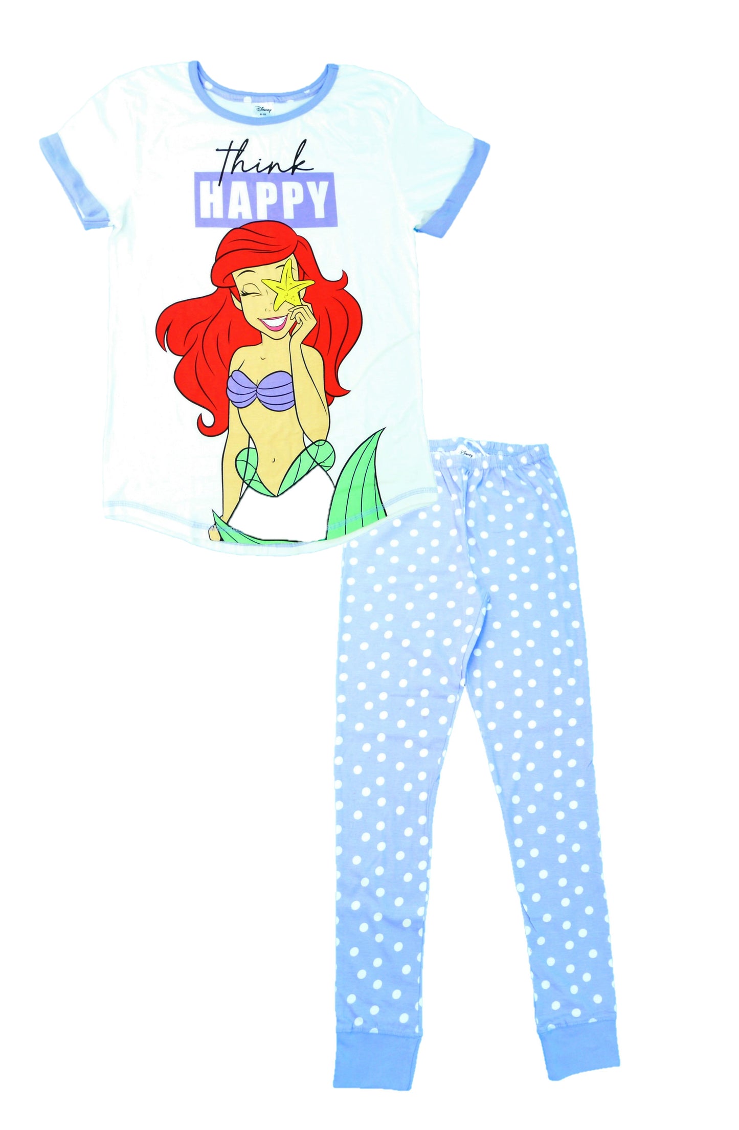 Disney Mermaid Ariel "Think Happy"  Ladies Pyjamas