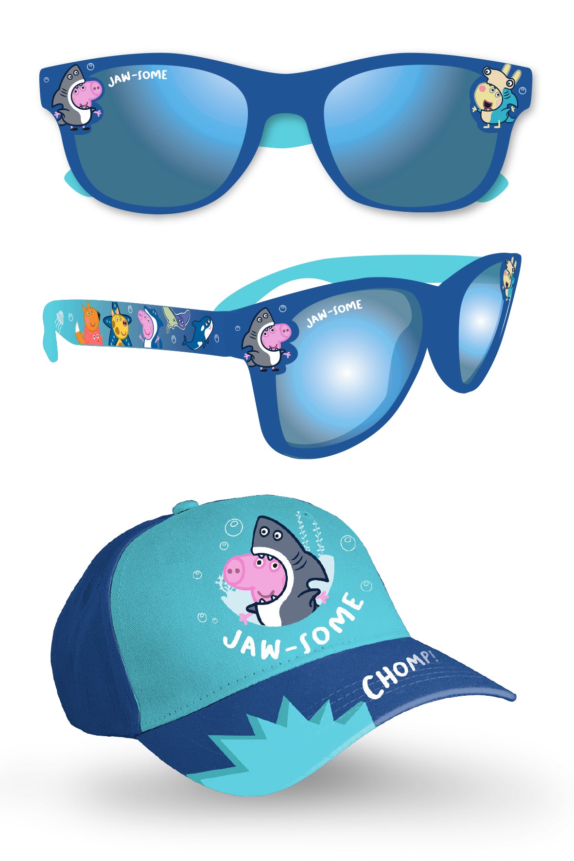 George Pig Children's Sunglasses & Baseball Cap Summer Set 100% UV Protection