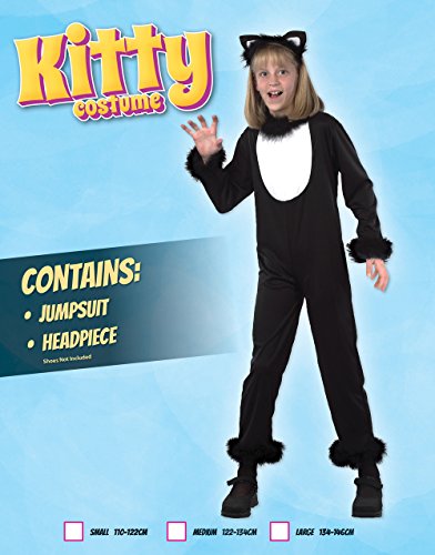 Black Kitty Cat Children's Fancy Dress Costume Size Large 10-11 Years