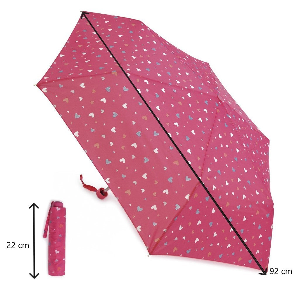 Ladies Compact Love Heart Mini Pocket Umbrella