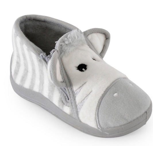 Zebra Little Boys Toddler Novelty bootie slippers,