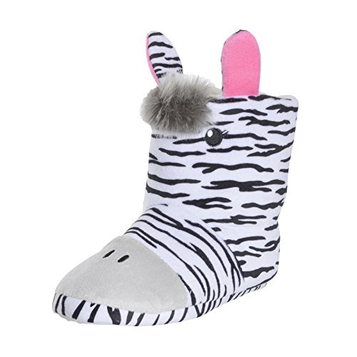 Kids Novelty 3D Zebra Slippers Booties Size (UK 9/10)