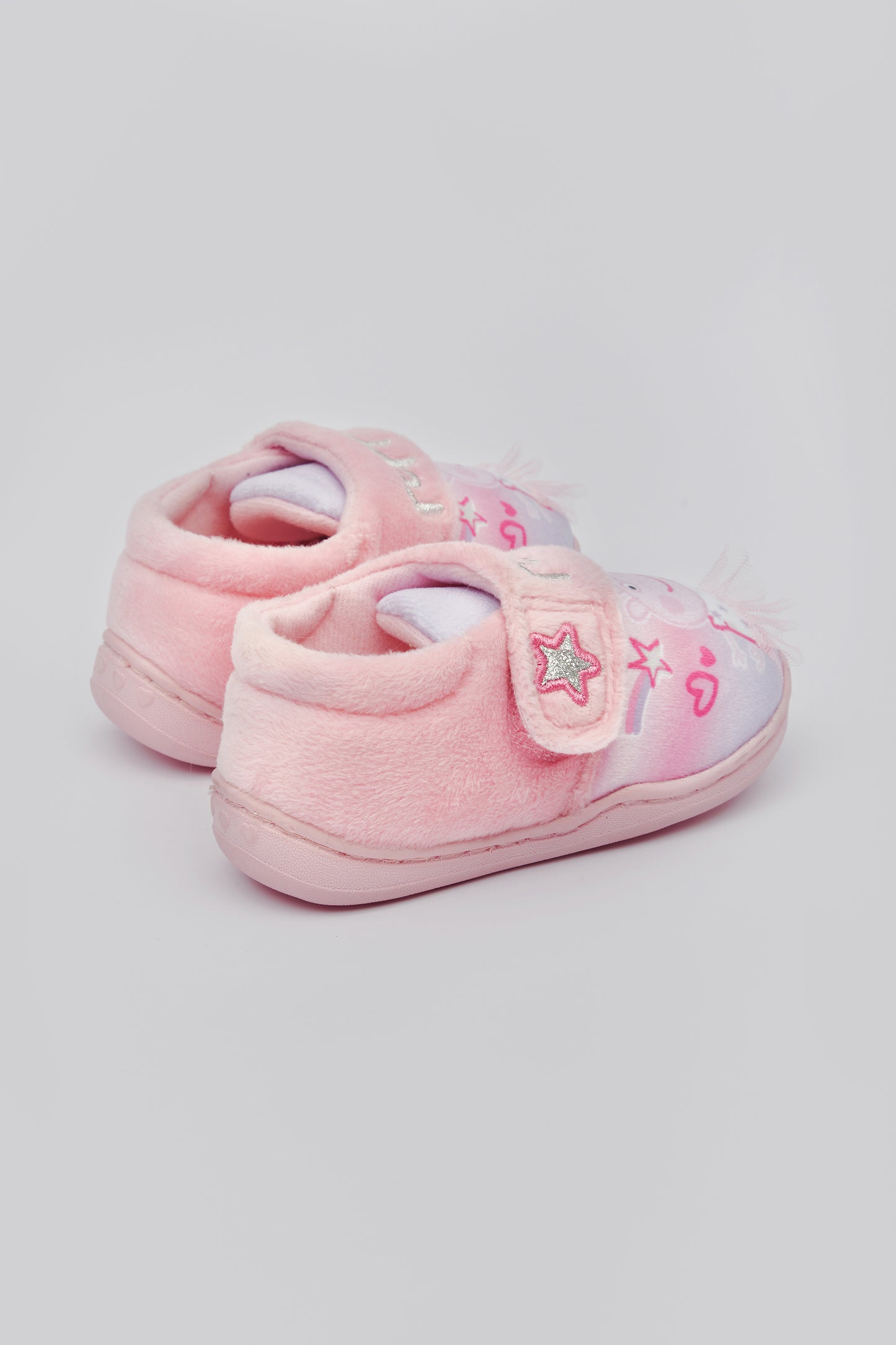 Peppa Pig Girls' Pink Slippers with Adjustable Touch-and-Close Strap