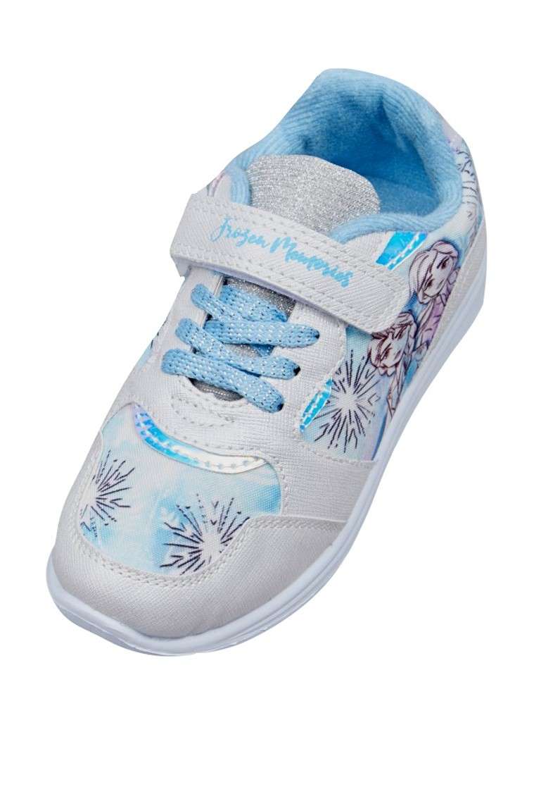 Disney Frozen Girls Silver and Blue Low Top Trainers
