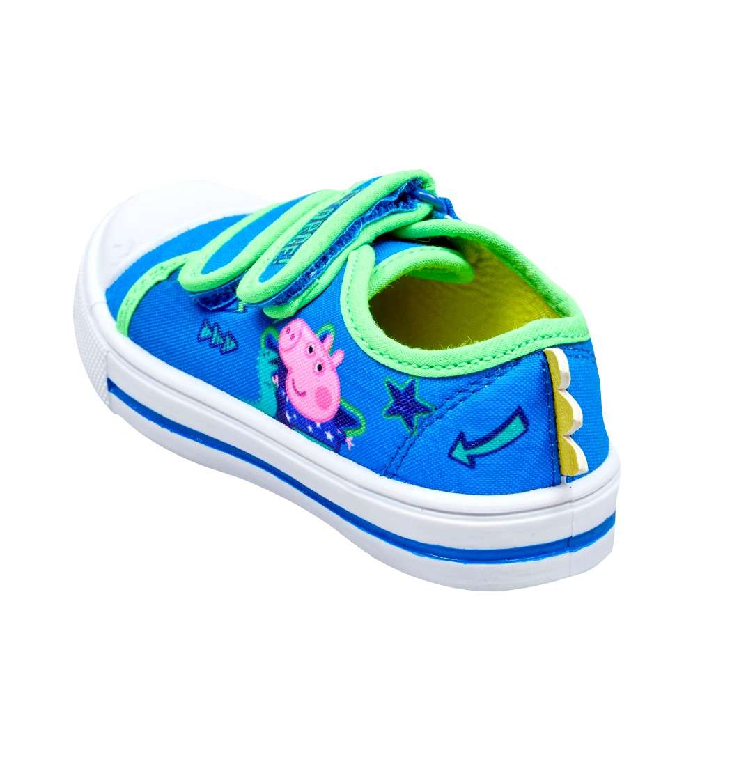 Peppa Pig George Pig Boys Easy Close Canvas Pumps Low Top Trainers thingimijigs shop