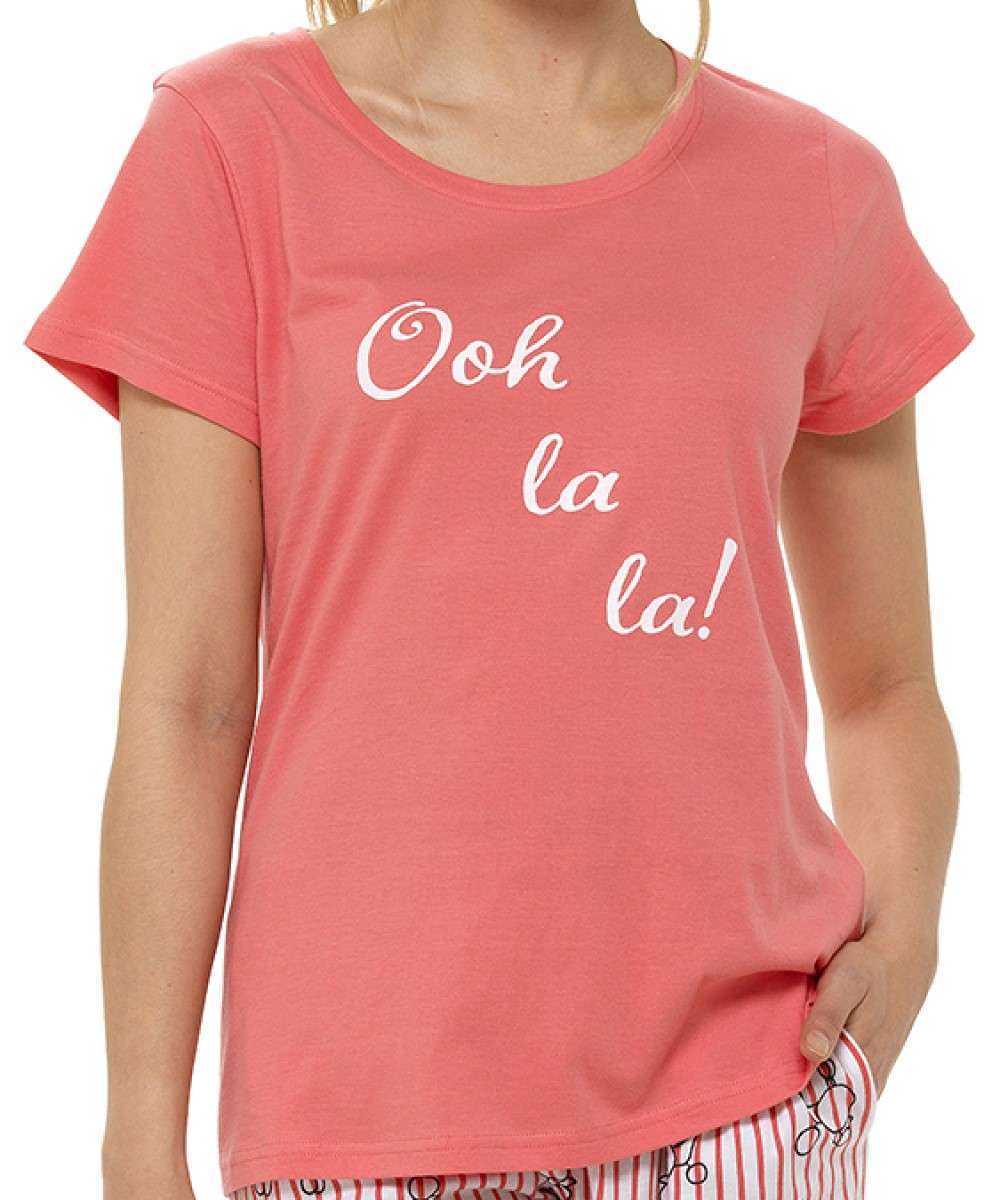 Ladies "Ooh La La" Poodle Print Capri Pant Pyjama Set