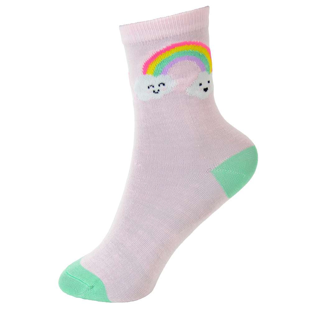 6 Pairs Girls Multicoloured Patterned Ankle Socks