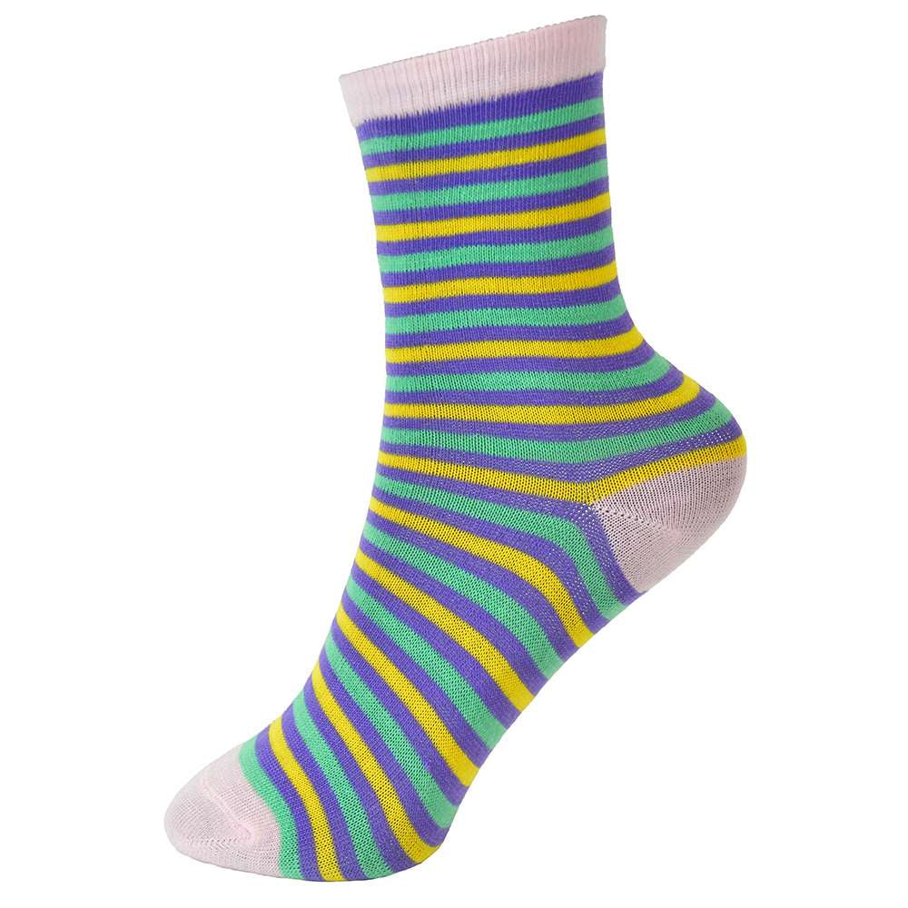 6 Pairs Girls Multicoloured Patterned Ankle Socks